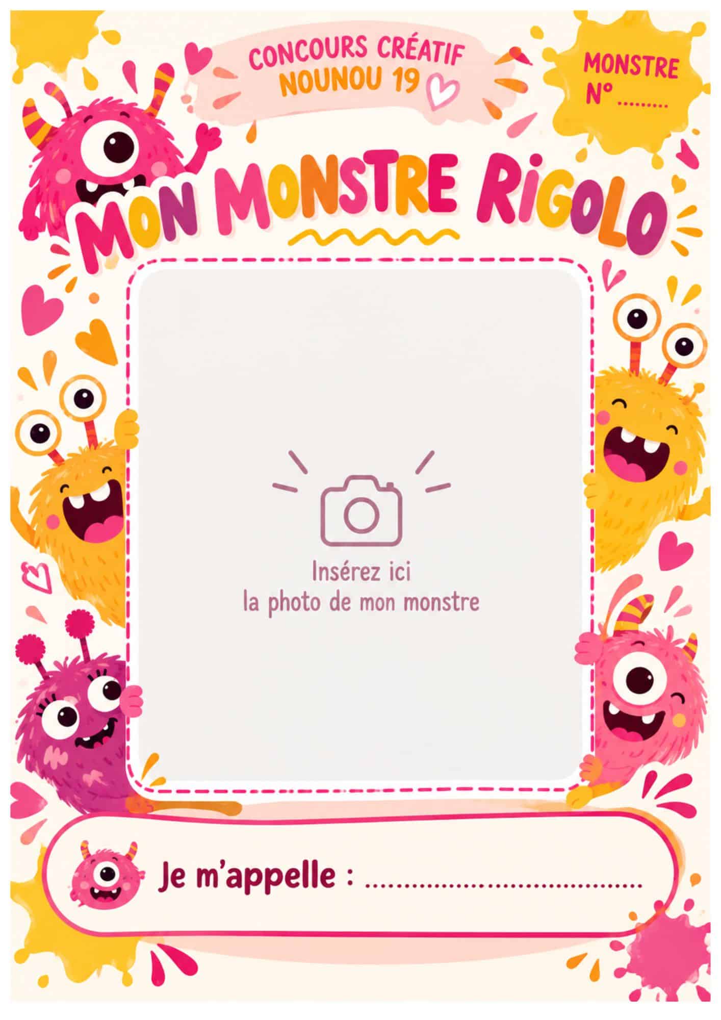Cadre officiel du concours créatif Mon monstre rigolo NOUNOU 19